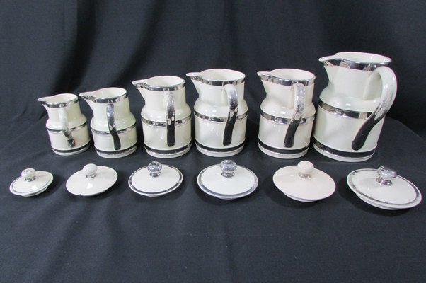 Vintage Ceramic Covered Pots and Pitchers, 1930s, Set of 6-RDN-1320825