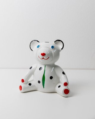 Vintage Ceramic Money Box in Teddy Bear Shape, Italy, 1980s-HVJ-2041674