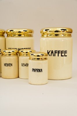 Vintage Ceramic Spice Jars, 1930s, Set of 10-SPD-1811612