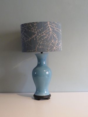 Vintage Ceramic Table Lamp with Custom-Made Lampshade, 1960s-UKG-1728677