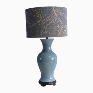 Vintage Ceramic Table Lamp with Custom-Made Lampshade, 1960s-UKG-1728677