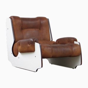 Vintage Chair in Brown Leather, 1960s-UBE-2036814