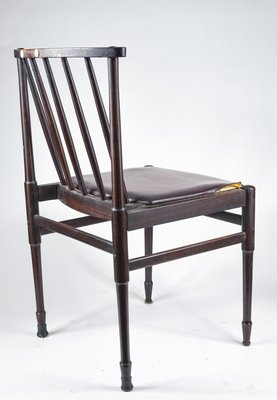 Vintage Chair in Dark Stained Wood and Leather, 1960s-RAQ-948190