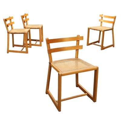 Vintage Chairs in Beech Wood & Vienna Straw Seat, 1980s-VMM-2033291