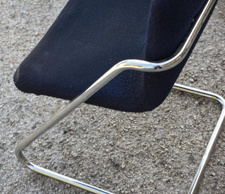 Vintage Chairs in Blue Velvet & Steel, Italy, 1960s, Set of 2-RAQ-1306915