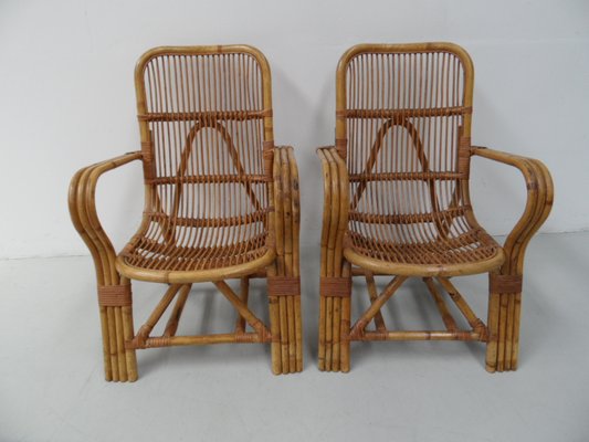 Vintage Chairs in Rattan, Set of 2-PNJ-1314993