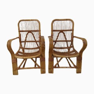 Vintage Chairs in Rattan, Set of 2-PNJ-1314993