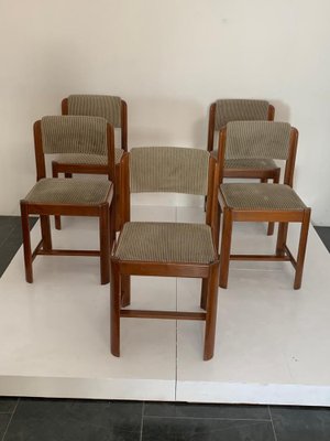 Vintage Chairs in Walnut and Beech, 1970s, Set of 5-IJR-1452973