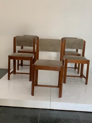 Vintage Chairs in Walnut and Beech, 1970s, Set of 5-IJR-1452973