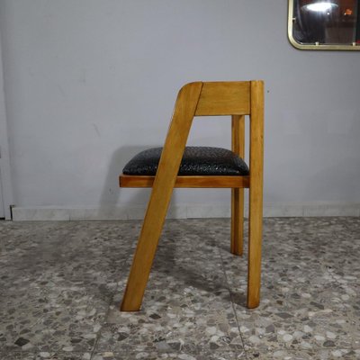 Vintage Chairs in Wood and Leather by Tito Agnoli, 1970, Set of 6-SBG-2041699