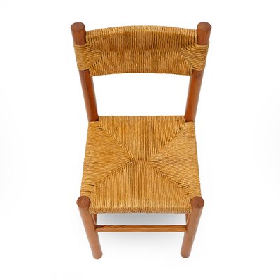 Vintage Chairs in Wood and Straw, 1960s, Set of 4-EZ-2027101