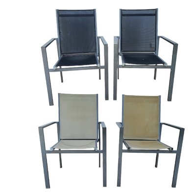 Vintage Chairs with Aluminum Structure., Set of 4-TCS-1419553