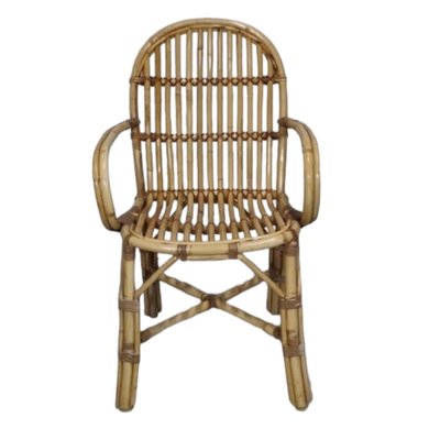 Vintage Chairs with Bamboo and Ratan Plates, Set of 5-TCS-1720702