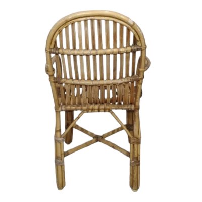 Vintage Chairs with Bamboo and Ratan Plates, Set of 5-TCS-1720702