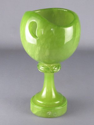 Vintage Chalice Vase in Green Alabaster Stone, 1980s-PWG-2034512