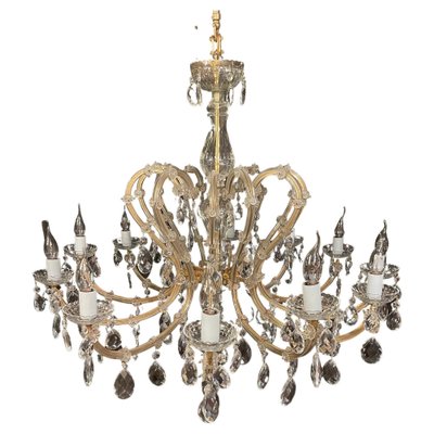 Vintage Chandelier in Crystal & Brass-FLW-1401977