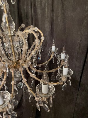 Vintage Chandelier in Crystal & Brass-FLW-1401977