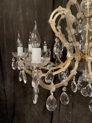 Vintage Chandelier in Crystal & Brass-FLW-1401977