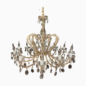 Vintage Chandelier in Crystal & Brass-FLW-1401977