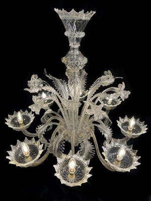 Vintage Chandelier in Glass and Metal, 1950s-OVO-1764158