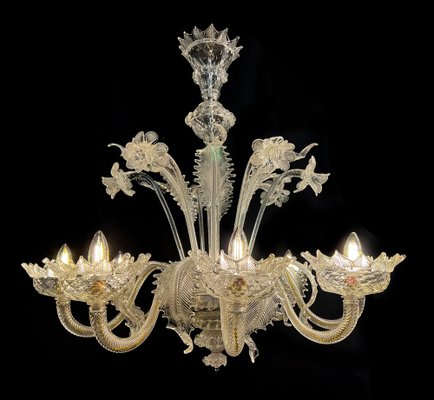 Vintage Chandelier in Glass and Metal, 1950s-OVO-1764158