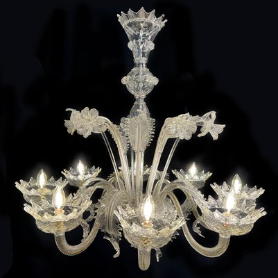 Vintage Chandelier in Glass and Metal, 1950s-OVO-1764158