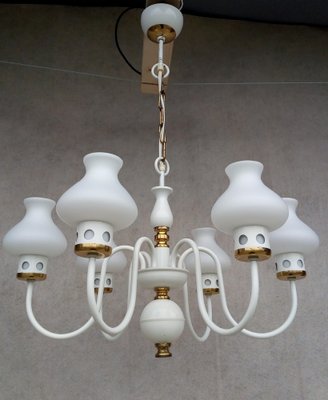 Vintage Chandelier & Table Lamp, 1970s, Set of 2-VIC-980548