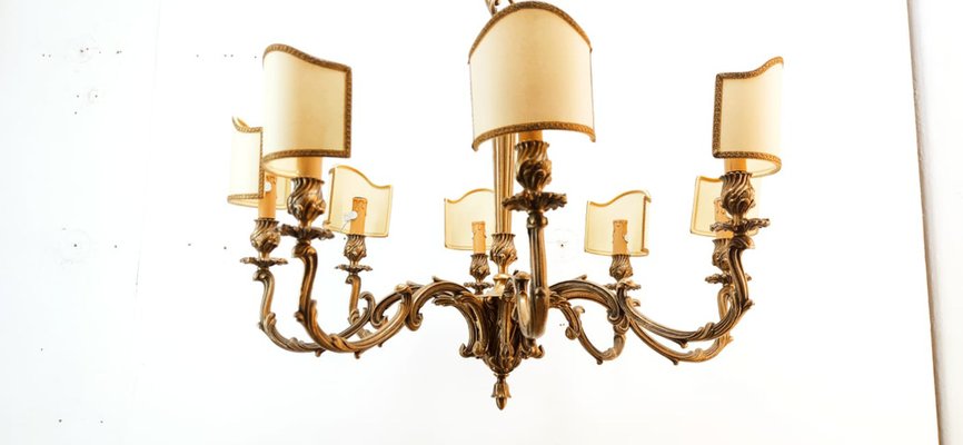 Vintage Chandelier with Parchment Fans-QLH-1780541