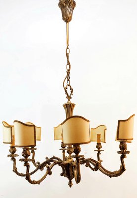 Vintage Chandelier with Parchment Fans-QLH-1780541