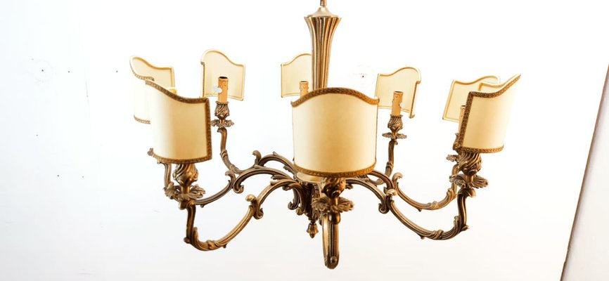 Vintage Chandelier with Parchment Fans-QLH-1780541