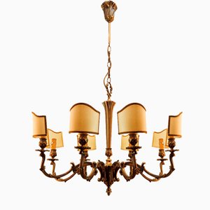 Vintage Chandelier with Parchment Fans-QLH-1780541