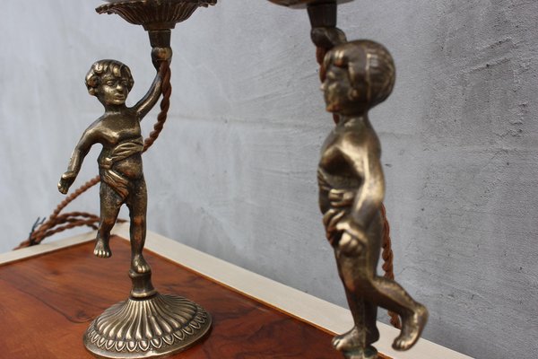 Vintage Cherub Bedside Lamps in Brass-UWJ-1177968