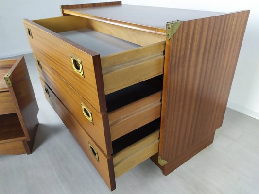 Vintage Chest of Drawers and Bedside Table from Gautier, Set of 2-EAD-925205