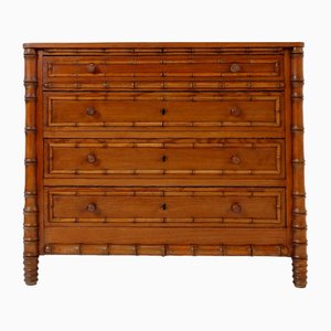 Vintage Chest of Drawers in Faux Bamboo and Dark Pine-NYF-2018995