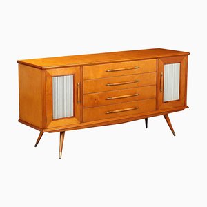 Vintage Chest of Drawers in Wood and Brass, 1950s-VMM-2026533