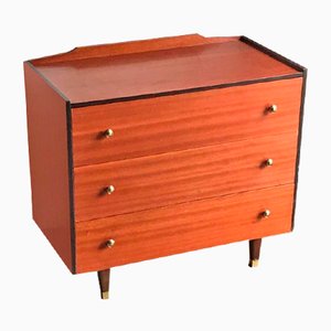 Vintage Chest of Drawers with Black Trim and Gold Knobs-OXJ-896956