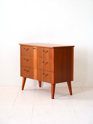 Vintage Chest of Drawers with Metal Handles, 1960s-QWP-2034944