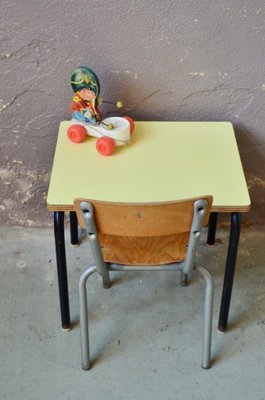 Vintage Children's Desk and Chair, Set of 2-AIU-967450