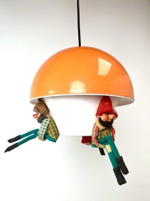 Vintage Children's Room Hanging Lamp with Dwarfs, 1970s-WZZ-1385504