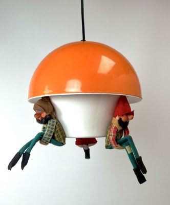 Vintage Children's Room Hanging Lamp with Dwarfs, 1970s-WZZ-1385504