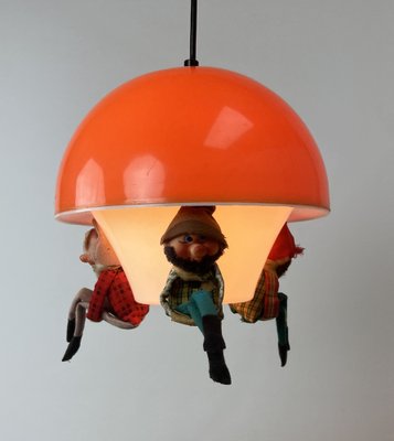 Vintage Children's Room Hanging Lamp with Dwarfs, 1970s-WZZ-1385504