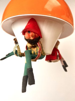 Vintage Children's Room Hanging Lamp with Dwarfs, 1970s-WZZ-1385504