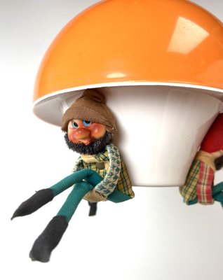 Vintage Children's Room Hanging Lamp with Dwarfs, 1970s-WZZ-1385504