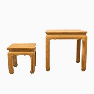 Vintage Chinese Elm Nesting Tables, Set of 2-UJE-688529