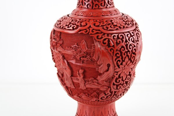 Vintage Chinese Lacquer Vase-ZWH-1801115