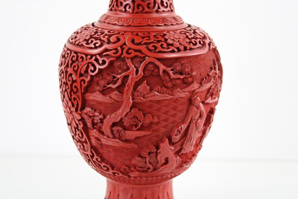 Vintage Chinese Lacquer Vase-ZWH-1801115