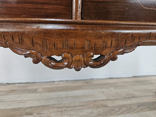 Vintage Chippendale Style Dressing Table in Walnut with Brass Handles, 1930s-ZUW-2022702