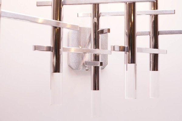 Vintage Chrome and Acrylic Glass Sconce by Gaetano Sciolari, 1960s-KIJ-1332059