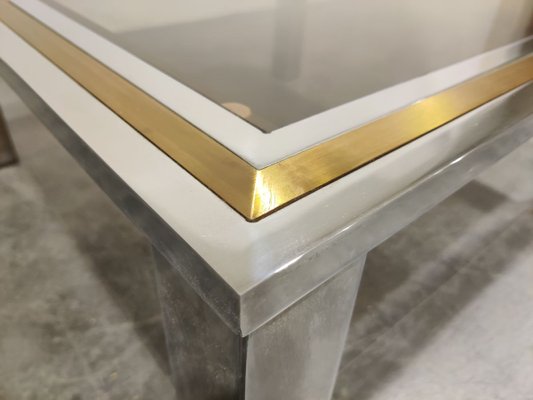 Vintage Chrome and Brass Coffee Table, 1970s-IRH-771692