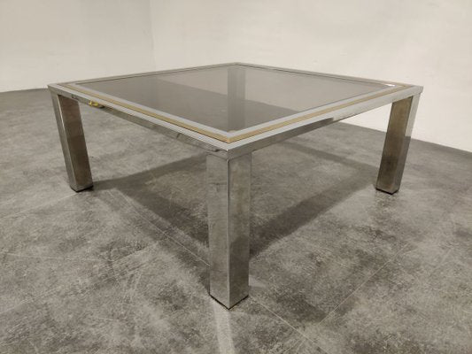 Vintage Chrome and Brass Coffee Table, 1970s-IRH-771692